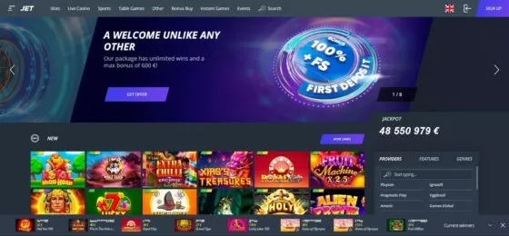 Službena web stranica kasina Jet