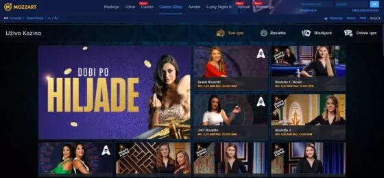 Mozzart kasino uživo