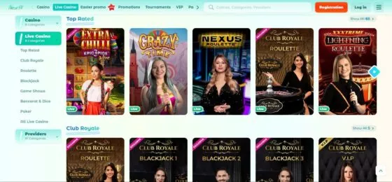 Neon54 kasino uživo