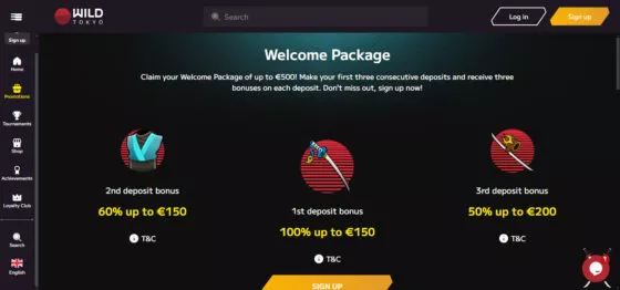 Wild tokyo casino promo